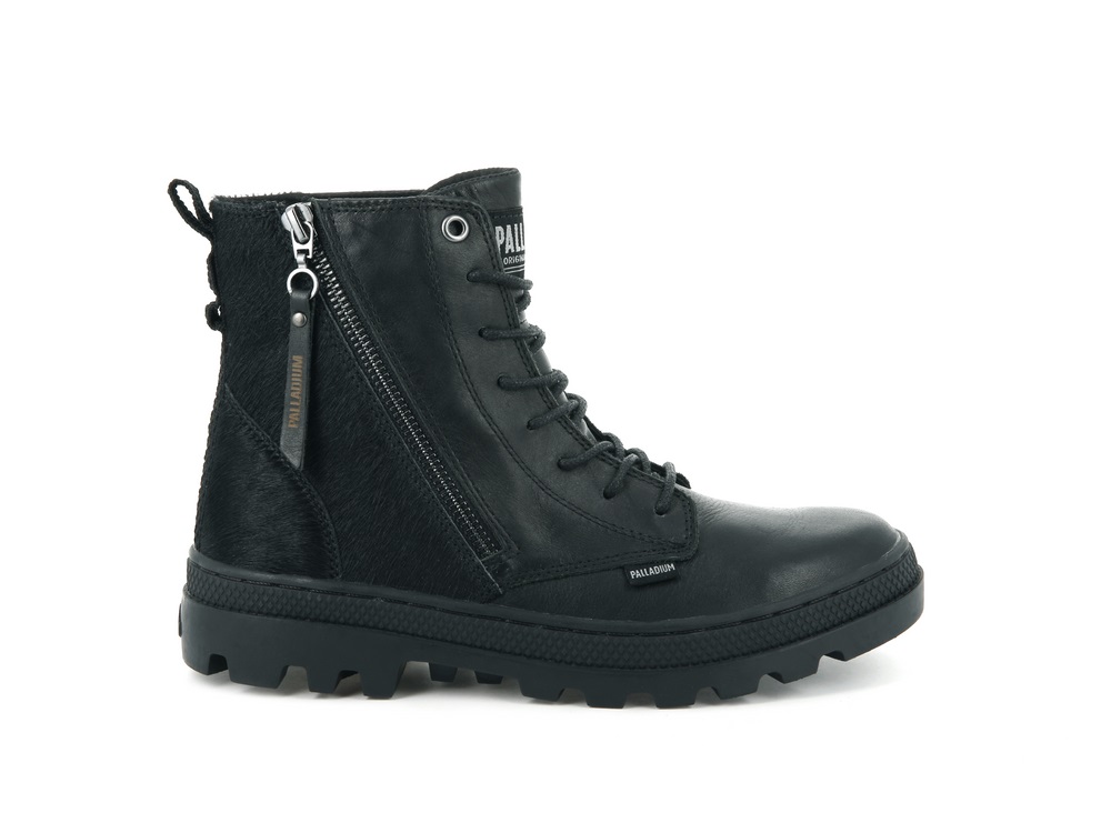 Botas Palladium PALLABOSSE HI ZIP Mujer Negras | Costa Rica-68390